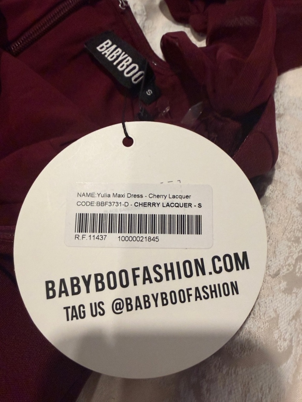 babyboo One-Shoulder cherry lacquer Evening Gown yulia maxi dress - Picture 2 of 10